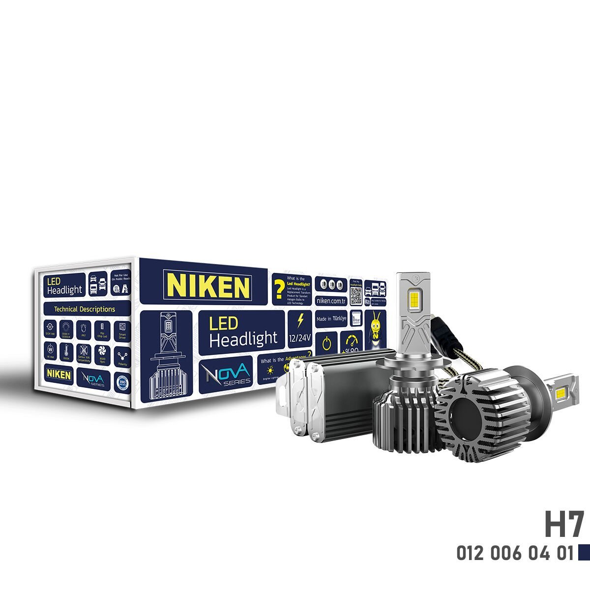 H7 Led Xenon Far Ampulü Nova Niken 12000 Lümen