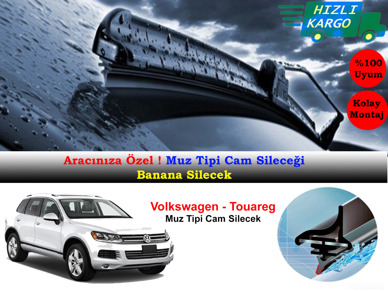 Volkswagen Touareg 2008-2016 Muz Silecek Takımı