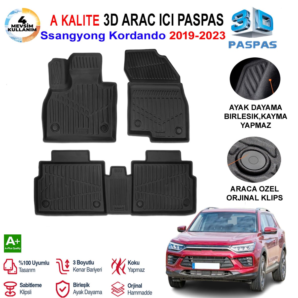 Ssangyong Korando 3D Paspas Havuzlu Pro 2019-2023