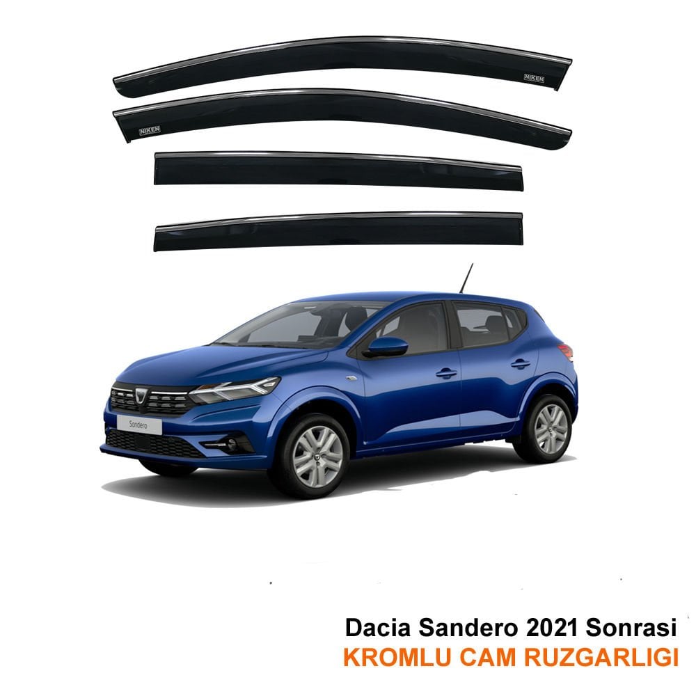 Dacia Sandero Kromlu Cam Rüzgarlığı Niken 2021 Sonrası