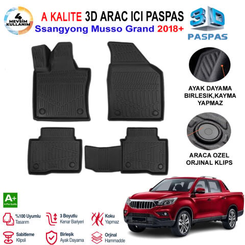 Ssangyong Musso 3D Paspas Havuzlu Pro 2018 Sonrası