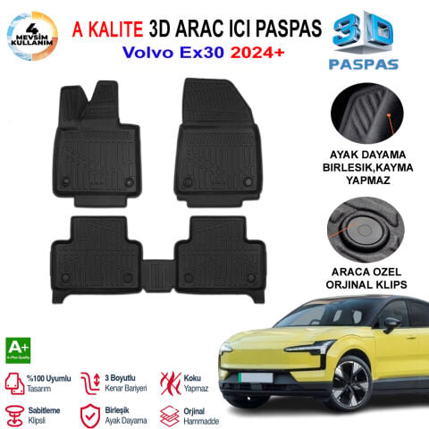 Volvo EX30 3D Paspas Havuzlu Pro 2024 Sonrası
