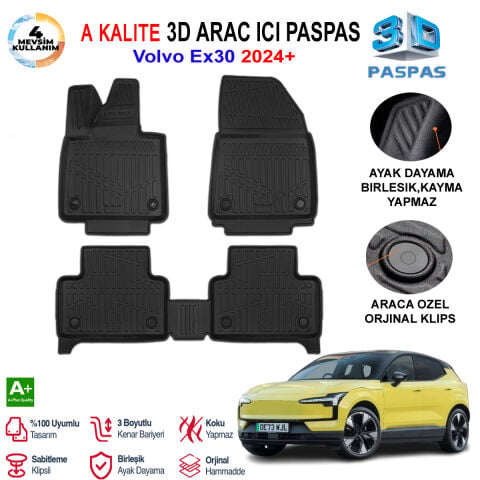 Volvo EX30 3D Paspas Havuzlu Pro 2024 Sonrası
