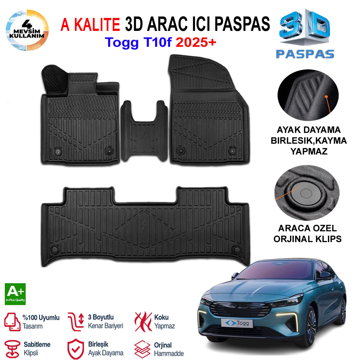 Togg T10F 3D Paspas Havuzlu Pro 2025 Sonrası