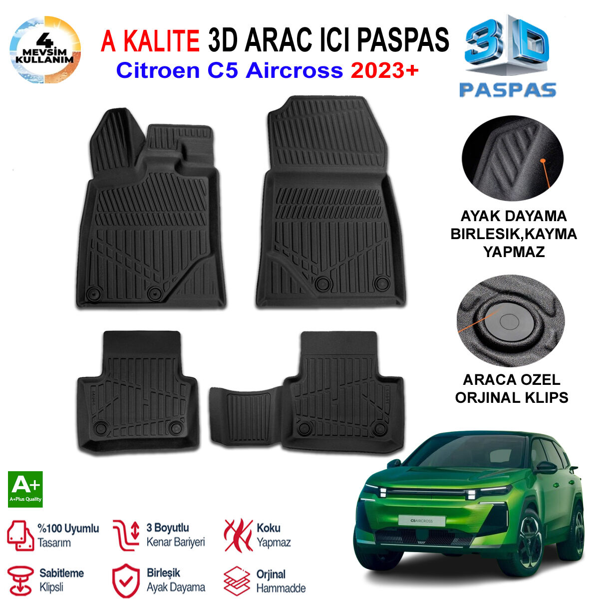 Citroen C5 Aircross Elektrik 3D Paspas Havuzlu Pro 2026 Sonrası