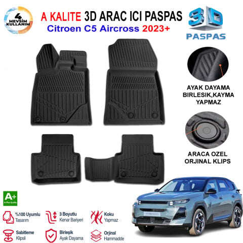 Citroen C5 Aircross Hybrid 3D Paspas Havuzlu Pro 2023 Sonrası