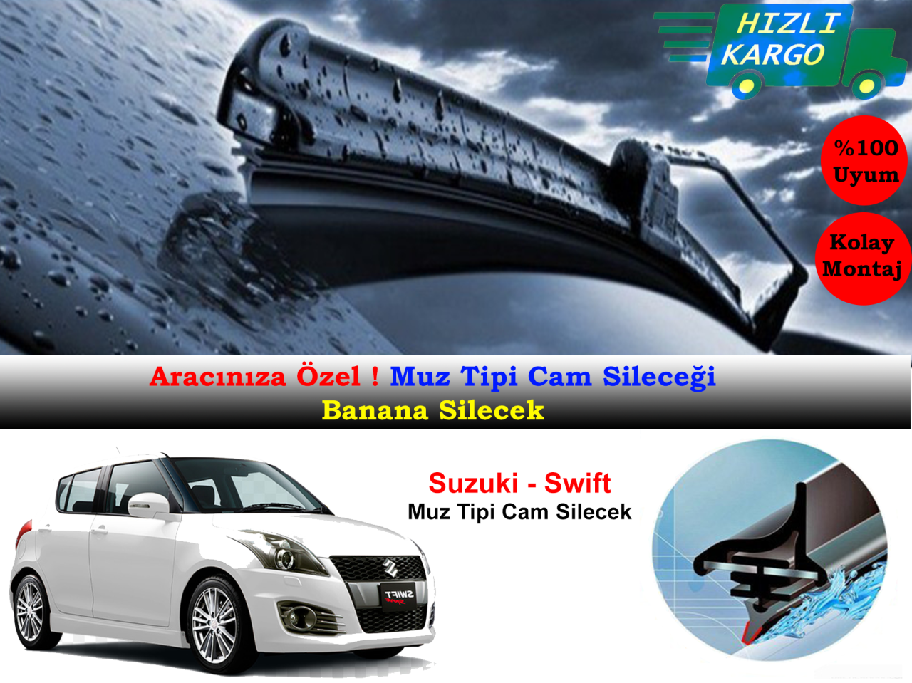 Suzuki Swift 2010-2013 Muz Silecek Takımı