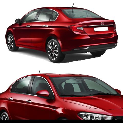 Fiat Egea Cam Çıta Çerçevesi Komple Set Kromu Nikelajı 8 Parça Paslanmaz