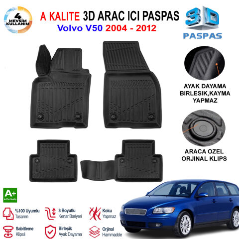 Volvo V50 3D Paspas Havuzlu Pro 2004-2012 Arası