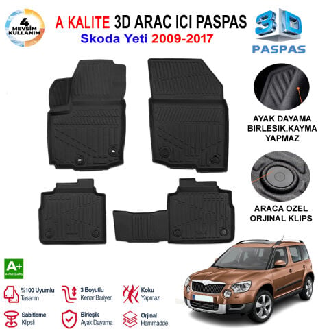 Skoda Yeti Paspas Havuzlu Pro 2009-2017