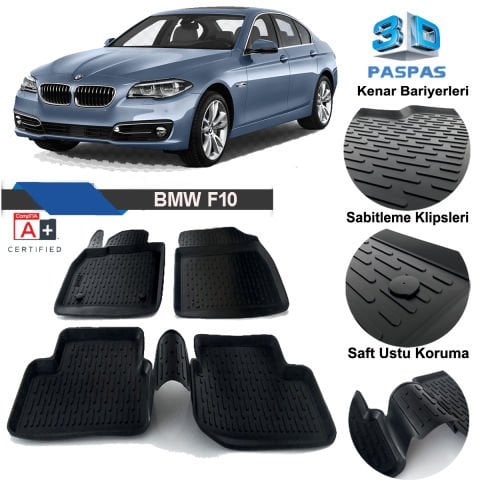 Bmw F10 5 Serisi Havuzlu 3D Paspas Niken Siyah