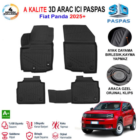Fiat Grande Panda 3D Paspas Havuzlu Pro 2025 Sonrası