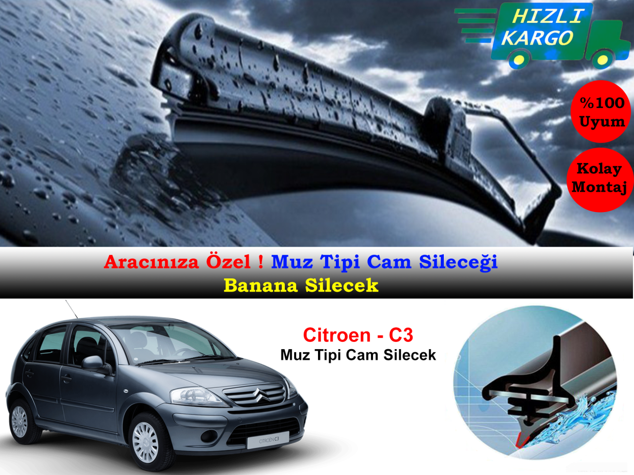 Citroen C3 Muz Silecek Takımı 2002-2009
