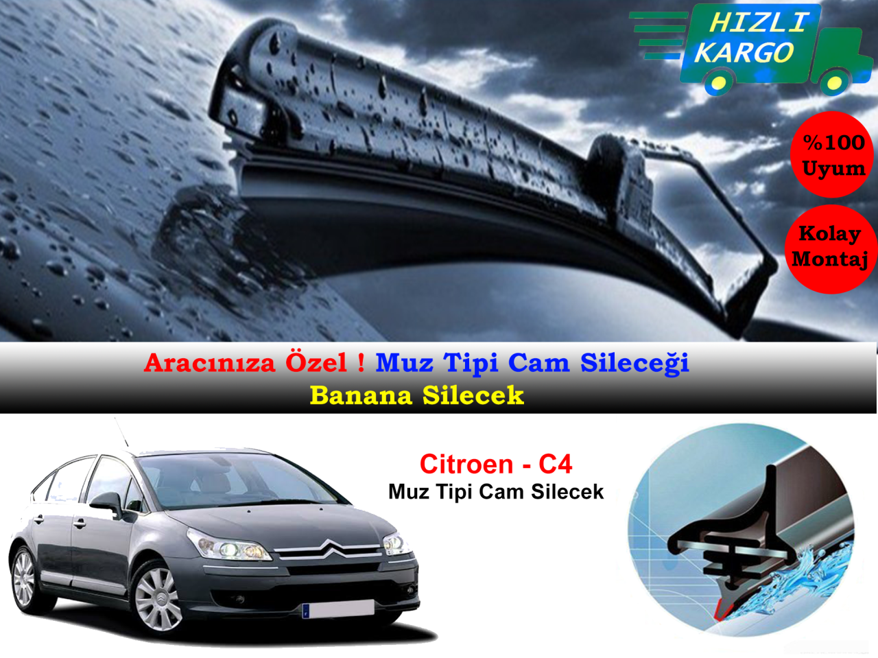 Citroen C4 Muz Silecek Takımı 2004-2010