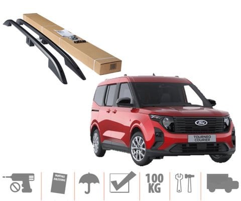 Ford Courier Üst Port Bagaj Tavan Çıtası 2024 Sonrası Siyah