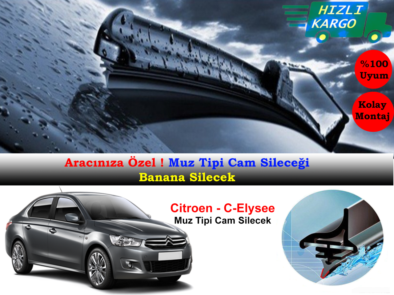 Citroen C-Elysee Muz Silecek Takımı 2012-2019