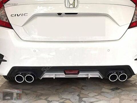 Honda Civic FC5 Turbo Difüzör Arka Tampon Çift Egzoz Çıkışlı Gri