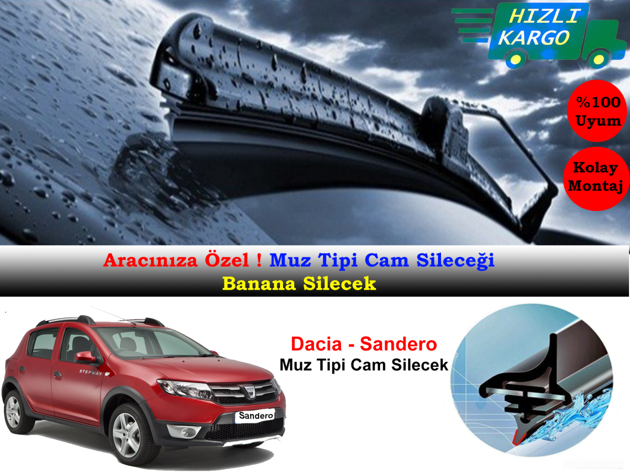 Dacia Sandero Muz Silecek Takımı 2008-2012