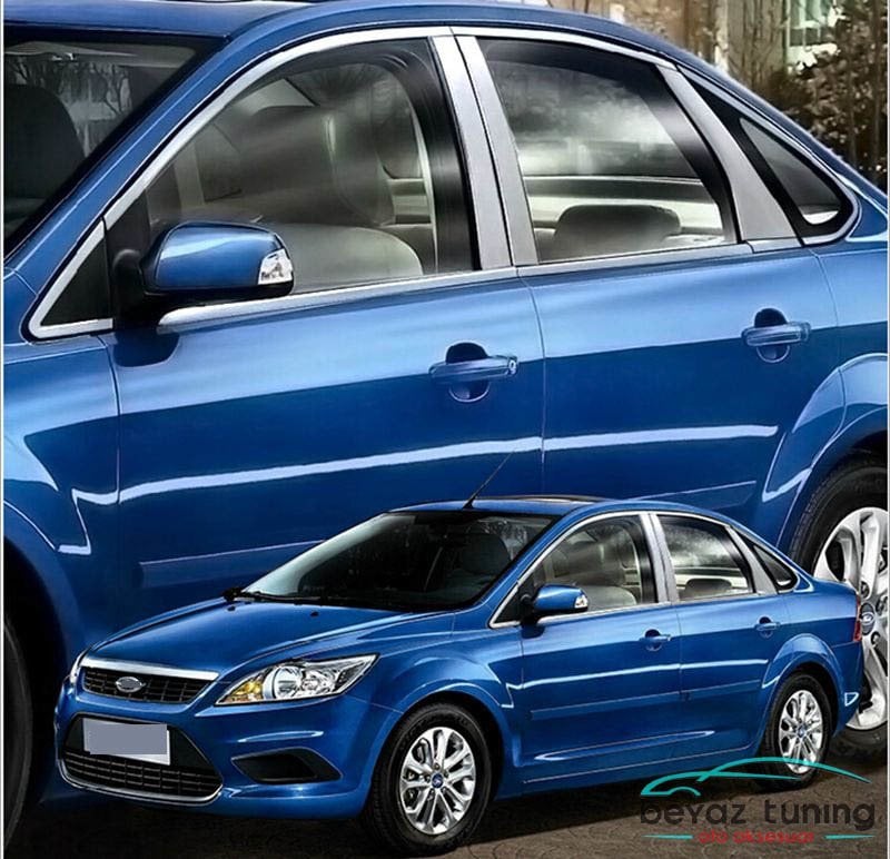 Ford Focus 2 Cam Çıtası Kromu Nikelaj Komple 2005-2010 Sedan