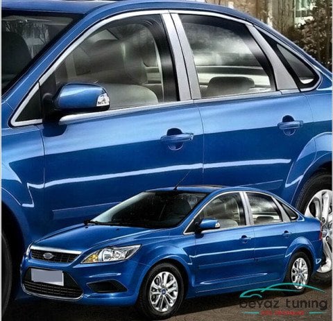 Ford Focus 2 Cam Çıtası Kromu Nikelaj Komple 2005-2010 Sedan