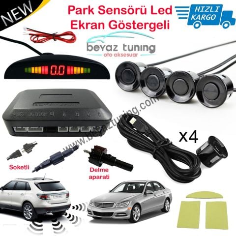 Park Sensörü Göstergeli Led Ekranlı Ses İkazlı Siyah