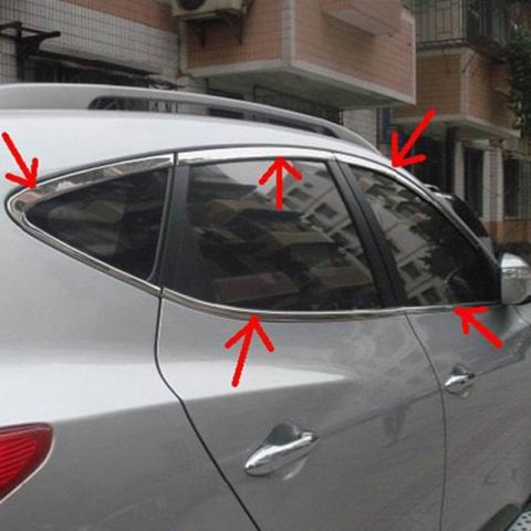 Hyundai ix35 Cam Çıtası Çerçevesi Kromu Nikelajı Komple