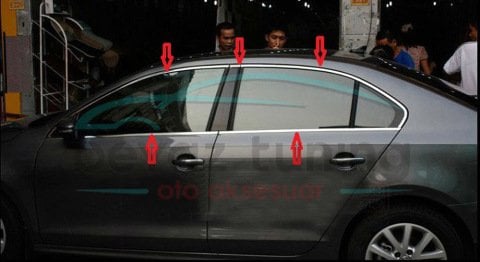 Volkswagen Jetta Cam Çıtası Çerçevesi Kromu Nikelajı Komple 2005-2010