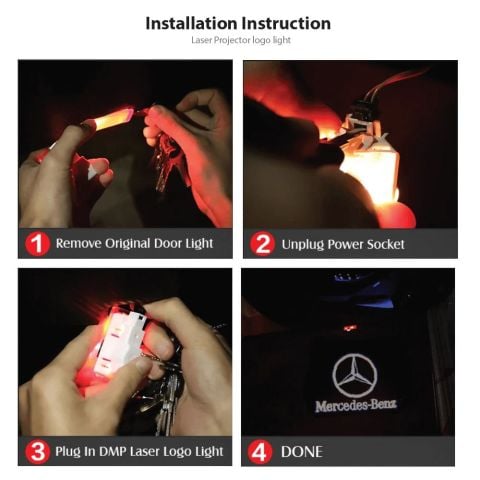 Mercedes C-Serisi W206 Kapı Altı Hayalet Logo Orjinal Lazer Led