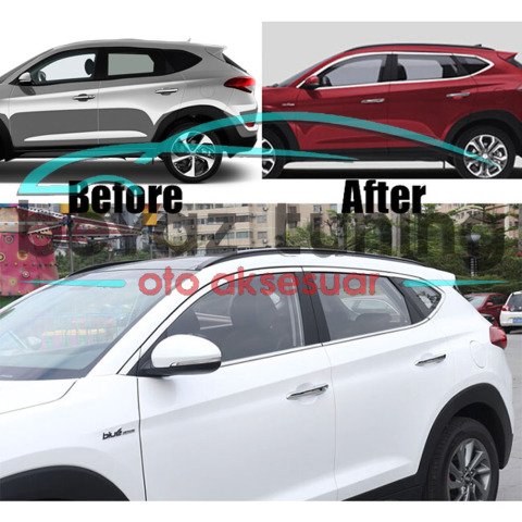 Hyundai Tucson Cam Çıtası Çerçevesi Komple Kromu Nikelajı 2015-2020
