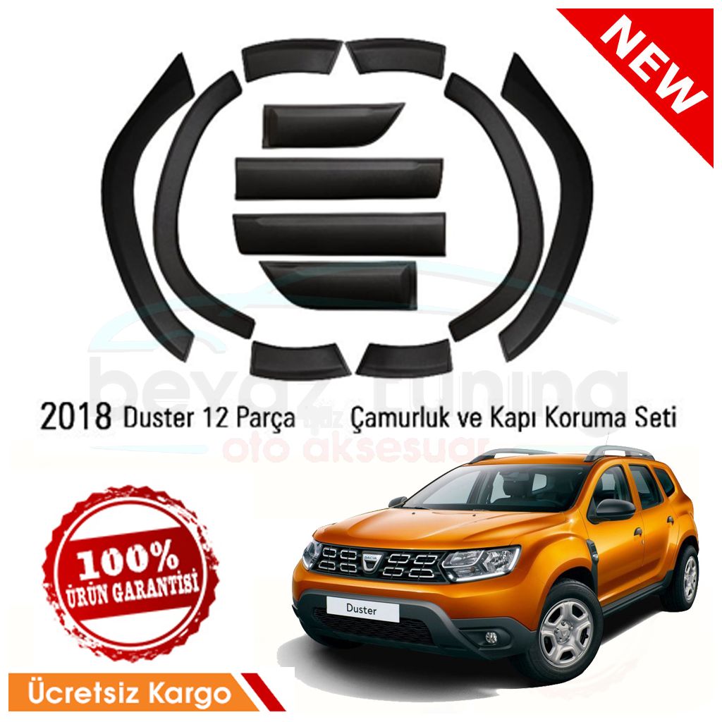 Dacia Duster Dodik Seti Çamurluk Kapı Çıtası Bant Kaplaması 2018 Sonrası