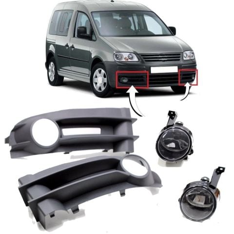 Volkswagen Caddy Sis Farı Çerçeveli OEM Tip 2004-2011