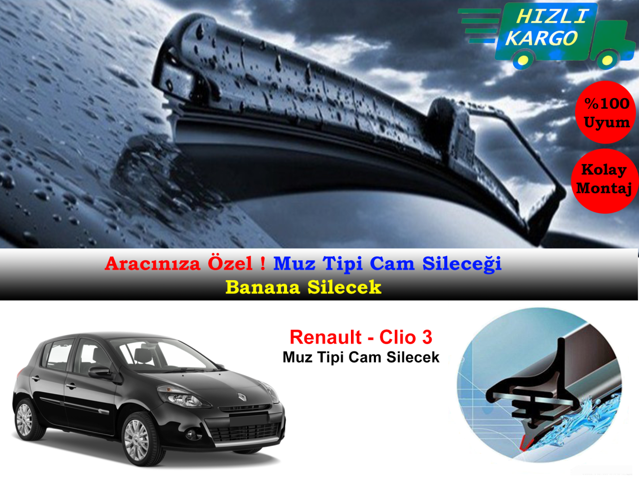 Renault Clio 3 Muz Silecek Takımı 2005-2011