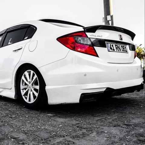 Honda Civic FB7 Uyumlu Bagaj Üstü Spoiler Amerikan Yapışık Parlak Siyah