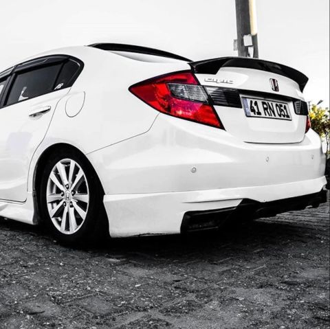 Honda Civic FB7 Uyumlu Bagaj Üstü Spoiler Amerikan Yapışık Parlak Siyah
