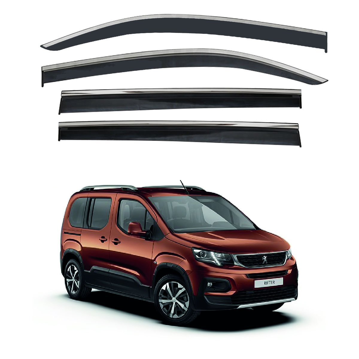 Peugeot Rifter Kromlu Cam Rüzgarlığı 2018 Sonrası 4'lü