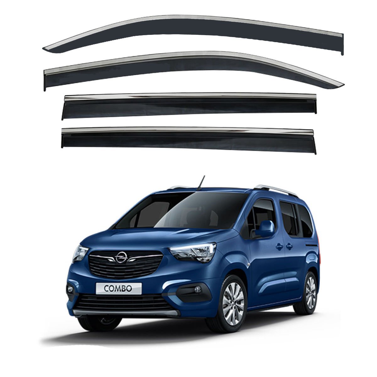 Opel Combo Kromlu Cam Rüzgarlığı 2019 Sonrası 4'lü