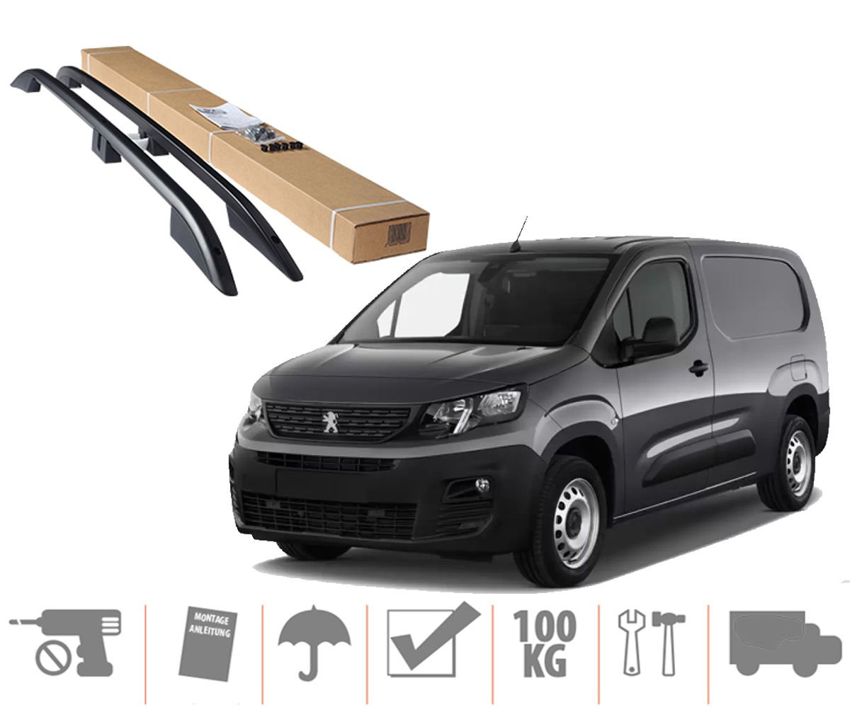 Peugeot Rifter Maxi Van Üst Port Bagaj Tavan Çıtası Siyah