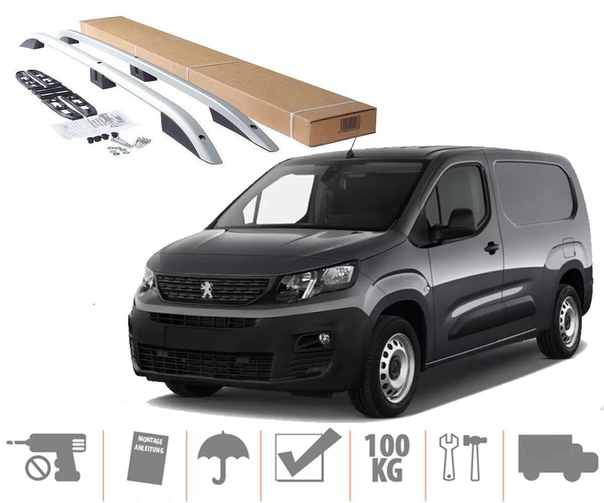 Peugeot Rifter Maxi Van Üst Port Bagaj Tavan Çıtası Gri