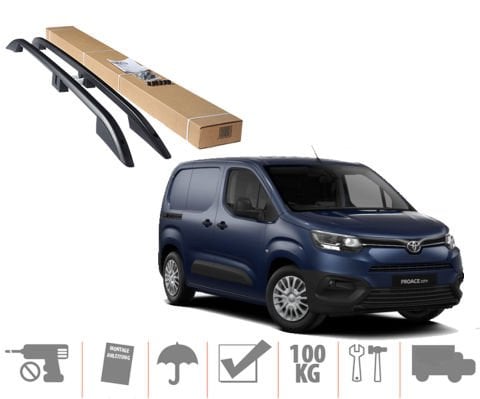 Toyota Proace City Maxi Van Üst Port Bagaj Tavan Çıtası Siyah 2019 Sonrası