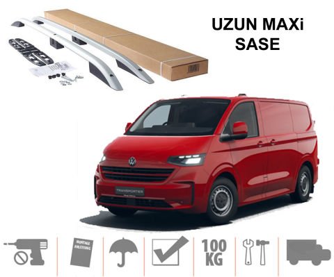 VW Transporter Uzun Maxi Van Üst Port Bagaj Tavan Çıtası Gri 2024 Sonrası