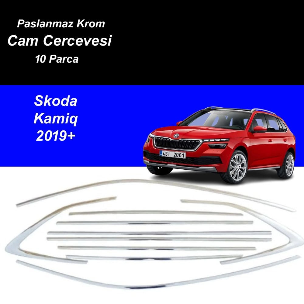 Skoda Kamiq Cam Çıtası Komple Set Çerçevesi Kromu Nikelajı 201 Sonrası
