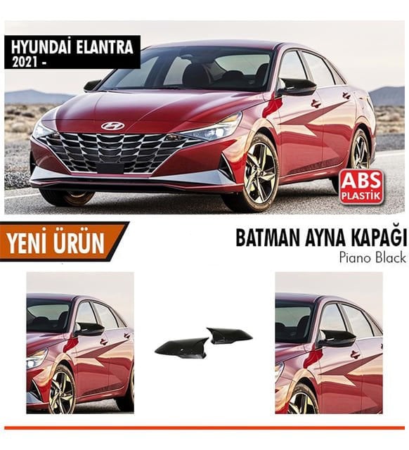 Hyundai Elantra Yarasa Ayna Kapağı Batman Parlak Siyah Piano Black