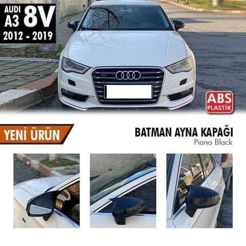 Audi A3 Yarasa Ayna Kapağı Batman Parlak Siyah Piano Black