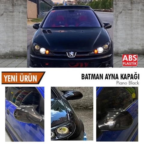 Peugeot 206 Yarasa Ayna Kapağı Batman Parlak Siyah Piano Black
