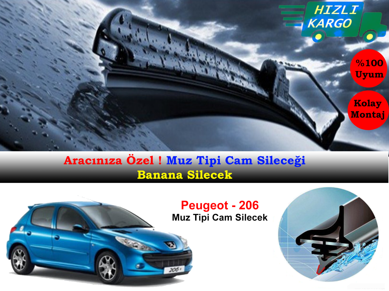 Peugeot 206 Muz Silecek Takımı 2000-2014
