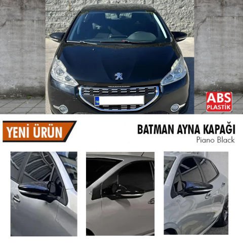 Peugeot 208 Yarasa Ayna Kapağı Batman Parlak Siyah Piano Black