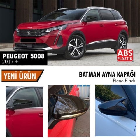 Peugeot 5008 Yarasa Ayna Kapağı Batman Parlak Siyah Piano Black
