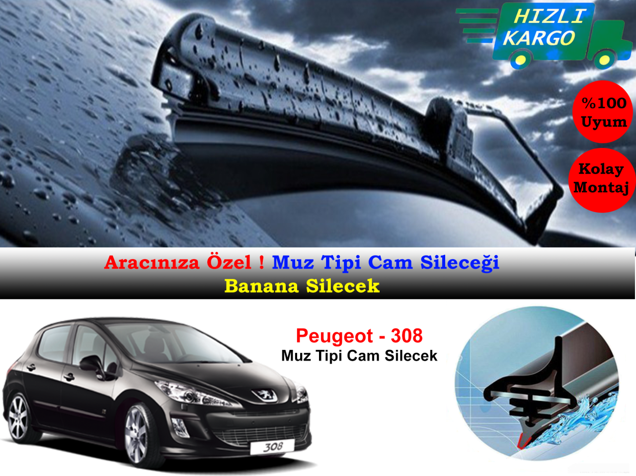 Peugeot 308 Muz Silecek Takımı 2007-2013