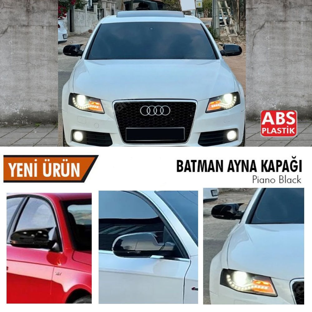 Audi A4 Yarasa Ayna Kapağı Batman Parlak Siyah Piano Black 2008-2012
