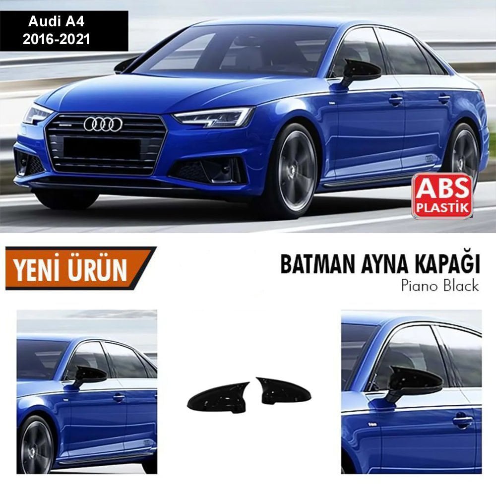 Audi A4 Yarasa Ayna Kapağı Batman Parlak Siyah Piano Black 2016-2021